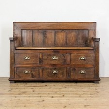 Rustic Pine Settle Bench with