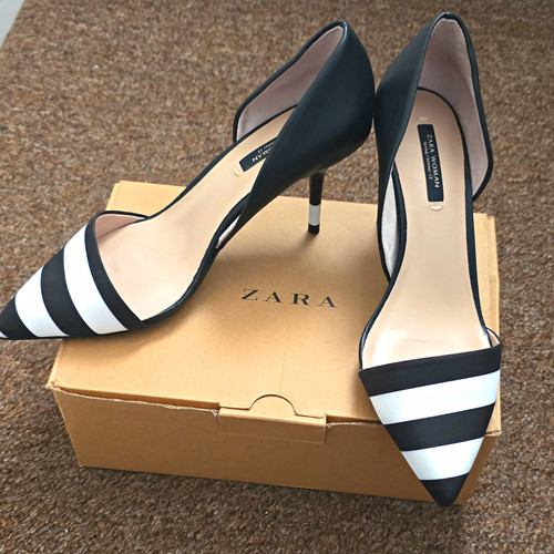 Zara black white striped - zara,
