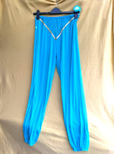 Sheer Sz Medium Chiffon-like Harem Pants Belly Dance Elastic Waist/Ankle Sequins