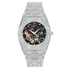 Mens Bling Watch Luxury Gold Plated Out Diamond Hip Hop Rapper Iced Watches