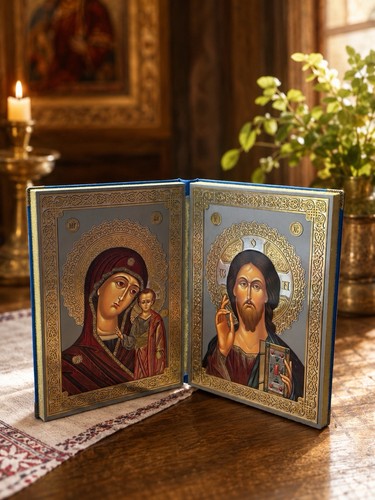 Orthodox diptych icon with - diptych,