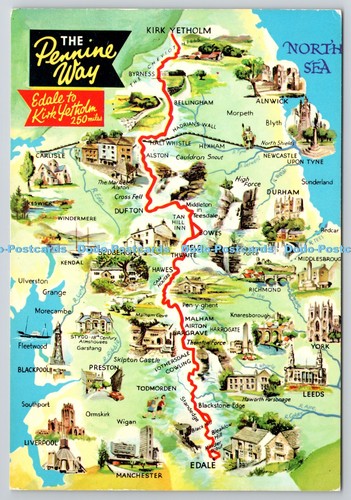D318131 map the pennine - map.,