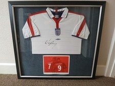 Wayne Rooney signed England shirt in large glazed frame
