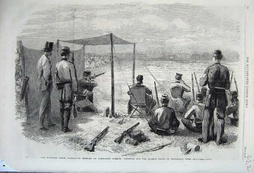 Original old antique print - old,