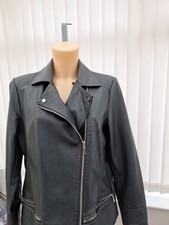 Wallis Faux Leather blackish grey Jacket Sz 16