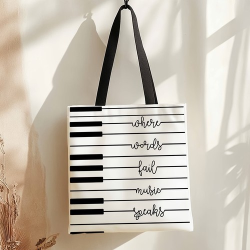 Piano key music tote bag - tote,