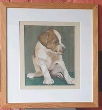 Jack Russell, Hound, Puppy, Original 1960s Art,