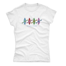 Women's Kayak Colours T-Shirt | Life Is Better On The Water Pop Art Canoe Gift