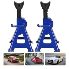 2X 3 Ton Heavy Duty Folding Car Jack Steel Axle Stand Adjustable Height