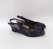 Pavers Shoes Blue Low Wedge