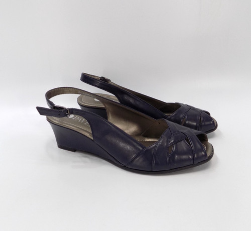 Pavers shoes blue low wedge - pavers,