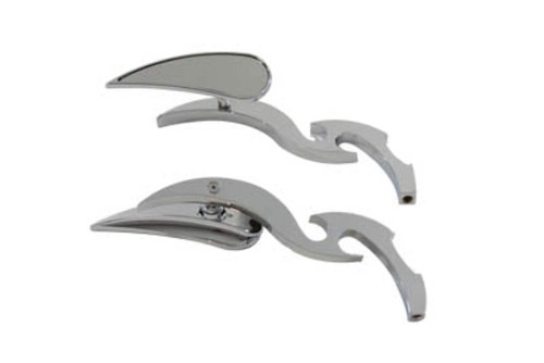 Tear drop mirror set chrome - set,