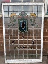 Reclaimed large art nouveau stained glass window