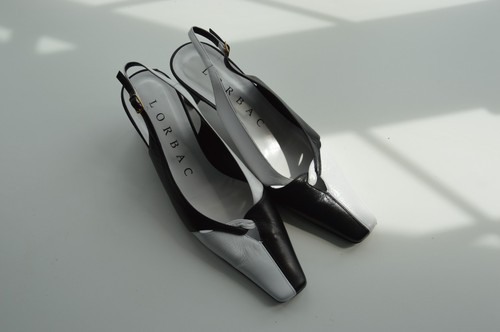Ladies black white sandal - ladies,