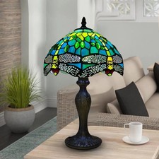 Tiffany-Style Table Lamp Handcrafted Art Bedside Light Desk Lamps Stained Glass