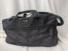 Vintage Premier Large Travel Bag Black & Green with Shoulder Strap Excellent Con
