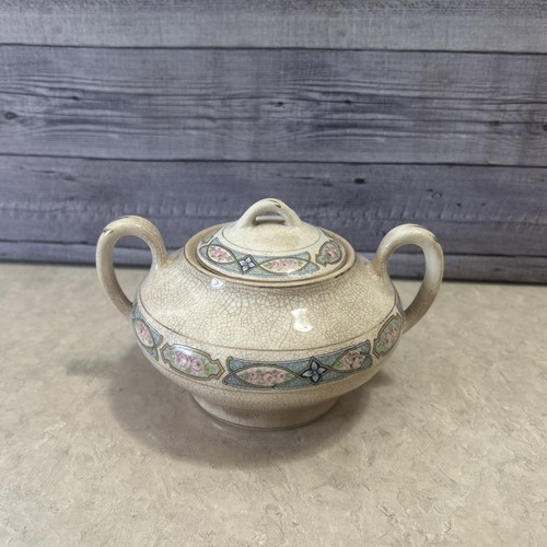 Vtg carrollton china sugar - china,