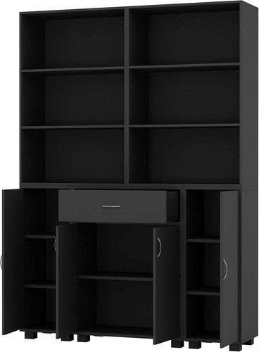 Bookcase storage cabinet oak - bookcase,