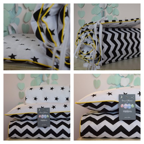 Monochrome 100 cotton cot bed - 100%cotton,