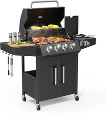 Gas BBQ Grill 4 + 1 Stainless