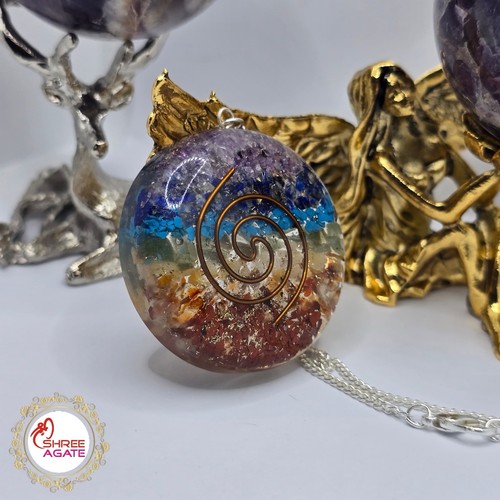 Chakra orgonite pendant with - 7,