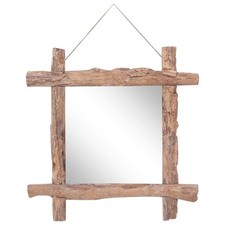 Log Mirror Natural 70x70 cm