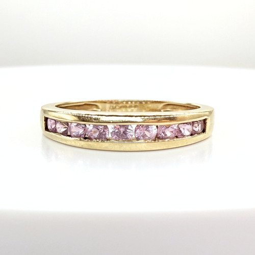 9ct gold pink sapphire - gold,