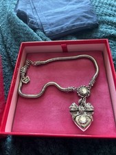 Butler And Wilson Silver Colour Heart Necklace