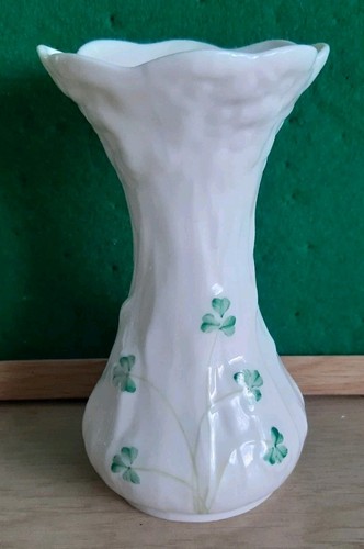 Vintage belleek shamrock vase - vintage,