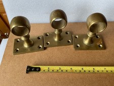 3 BRASS RAILS ANTIQUE VICTORIAN VINTAGE HAND RAIL CURTAIN BATH ROPE NARROW BOAT