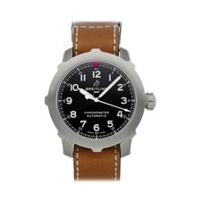 Breitling Aviator Super 8 B20 Steel Auto Strap Watch Black 46mm AB2040101B1X1