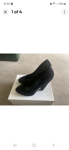 Topshop black suede heel court - topshop,