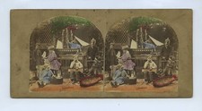 Boys Building Model Boats - Sailing Ship c1860s Stereoview 
