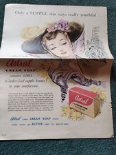 Di32 Ephemera 1949 Advert Folded Astral Cream Soap 