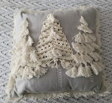 Next Cushion 43x 43cm  Trees  Frills Grey and White 