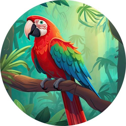 Stained glass floral macaw - glass,