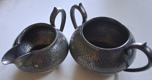 Pewter tea set - pewter,