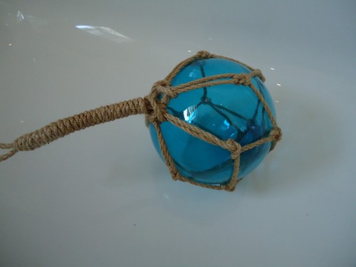 Large turquoise glass fishing - large,