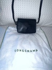 vtg LONGCHAMP Black Leather