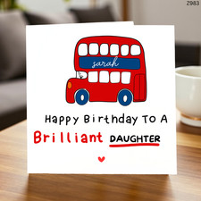 London Bus Birthday Card, Red