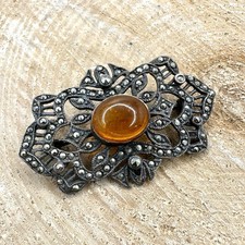 Vintage Amber Sterling Silver