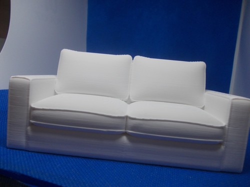 White settee for dolls house - settee, a