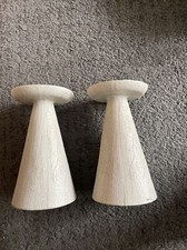 2 x Mrs Hinch   - GREY - TAPERED PILLAR CANDLE HOLDER - SMALL - 16cm   BN