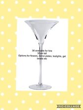 Martini VASES - 50cm tall. FOR HIRE - Over 30 available Pick up and drop off 