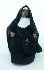 Dolls House Miniature Polymer Clay, Detta's Darling Dolls Black Nun 1-12TH Scale