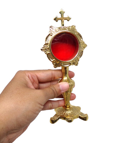Religious brass monstrance - brass,