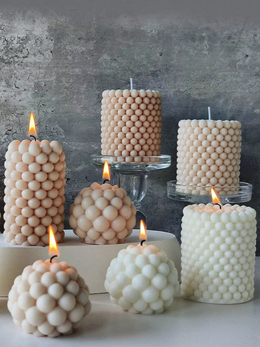 Bubble candle set scented - 3d,