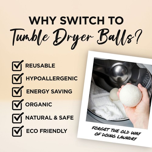 Natural tumble dryer ball wool - tumble,