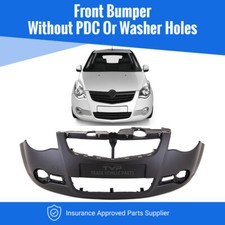 Fits Vauxhall Agila 2008-2015 Front Bumper Primed Without PDC Or Washer Holes