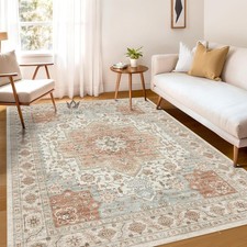 Beautiful Stain Resistant Washable Non-Slip Rug for Any Room Easy Care